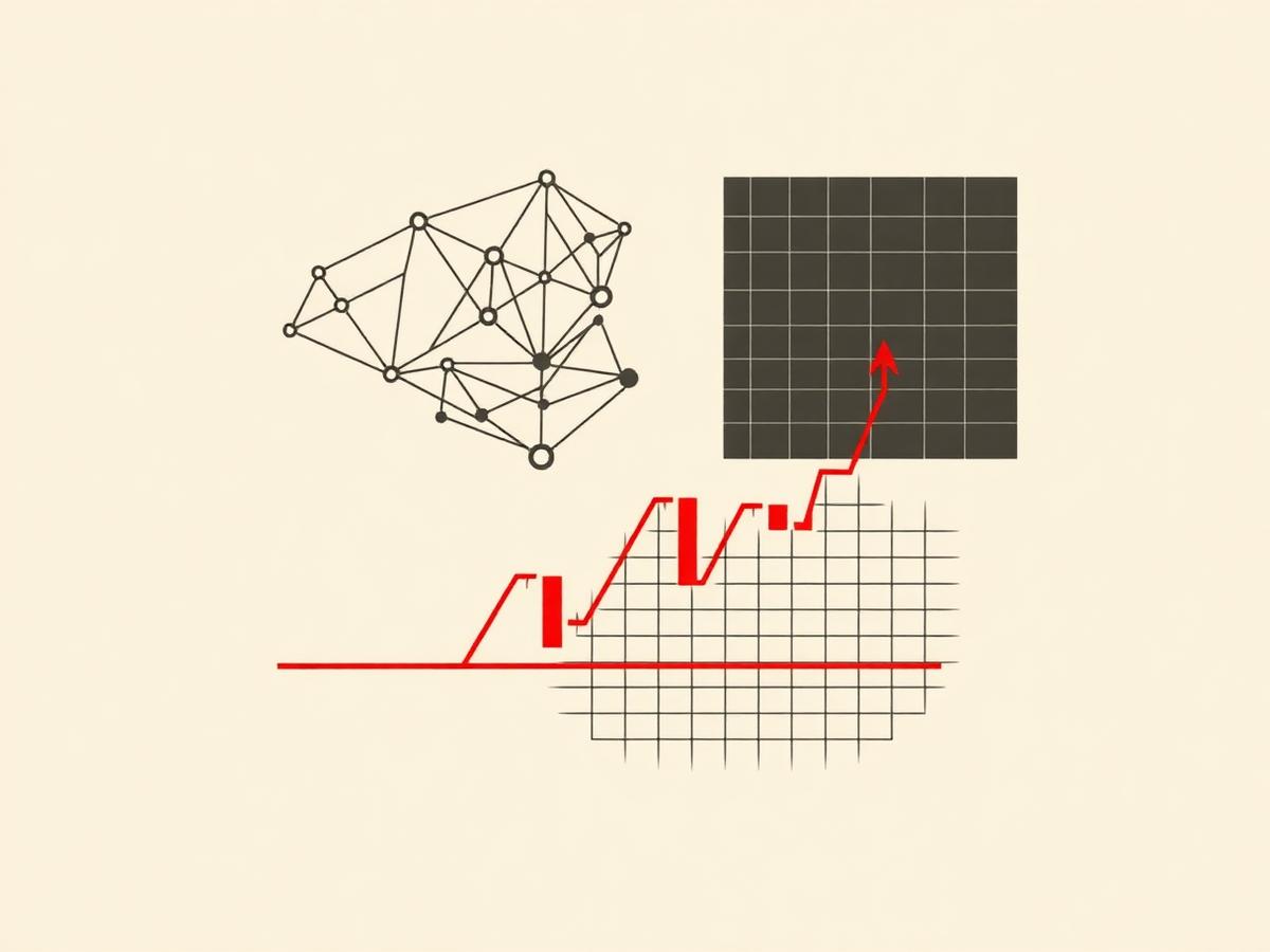 Illustration of a signal model connected to a market chart